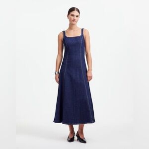 NWOT Alexa Chung Madewell Backless Denim Midi Dress